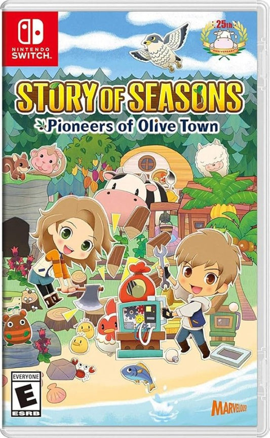 Story of Seasons Pioneers of Olive Town cover art for Nintendo Switch farming simulation game