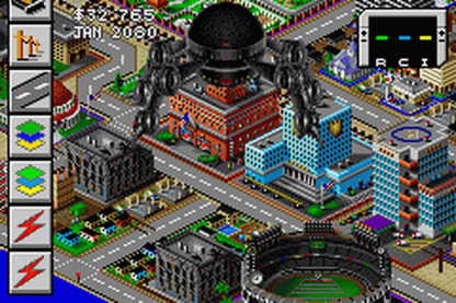 SimCity 2000 for Game Boy Advance with city-building simulation and strategic management gameplay screenshot