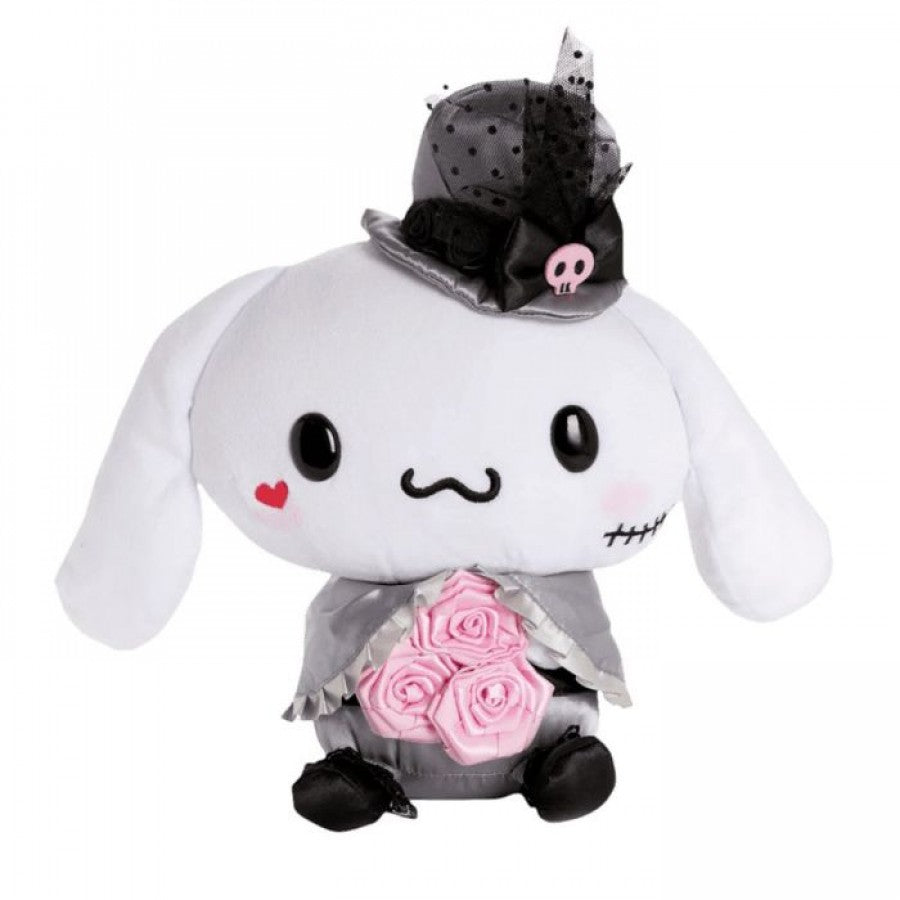 Cinnamoroll Halloween Black Rose 10 Inch Plush collectible Sanrio character plush featuring Cinnamoroll in a spooky black rose Halloween themed design soft plush construction detailed costume styling 10 inch size huggable display collectible Sanrio merchandise and fan collection appeal