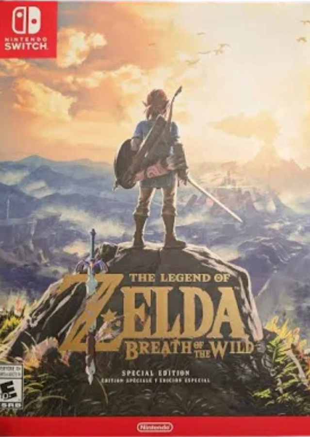 The Legend of Zelda Breath of the Wild Special Edition Nintendo Switch NS for action adventure video game fans featuring expansive open world exploration puzzle solving epic fantasy quests weapon crafting shrine challenges iconic Link adventure beautiful landscapes special edition content collectible gaming appeal front cover art
