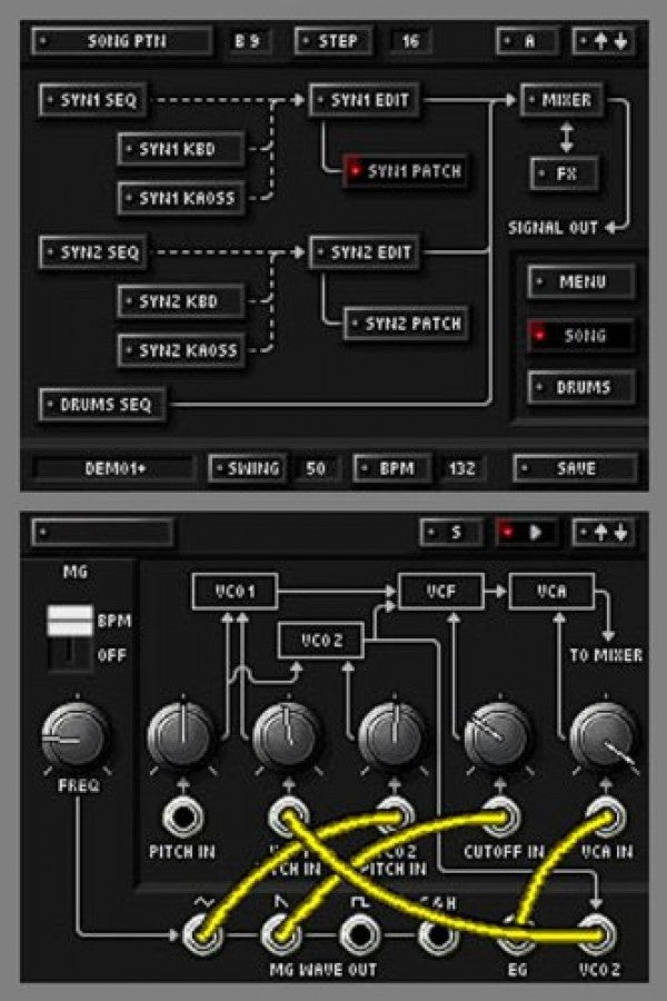 KORG DS-10 Synthesizer Plus music creation game for Nintendo DS featuring dual analog style synthesizers drum machines touch screen controls live performance mode and authentic Korg electronic music production experience gameplay