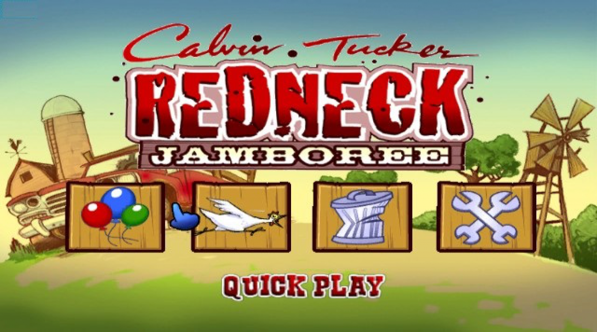 Calvin Tucker's Redneck Jamboree title screen art for Nintendo Wii (Wii) video game
