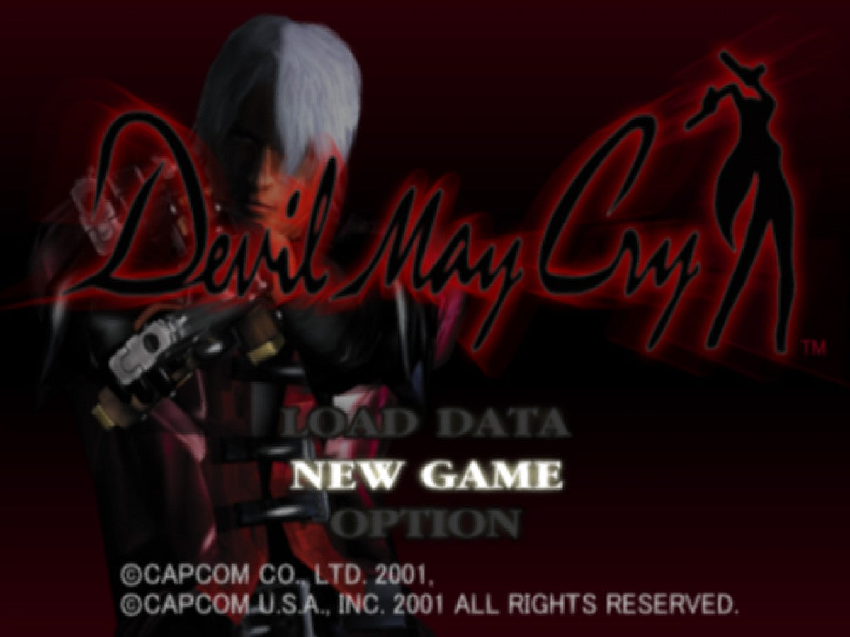 Devil May Cry game for the PlayStation 2 featuring stylish action hack and slash gameplay with fast paced combat platforming and a gothic story following Dante battling demons and supernatural enemies gameplay 