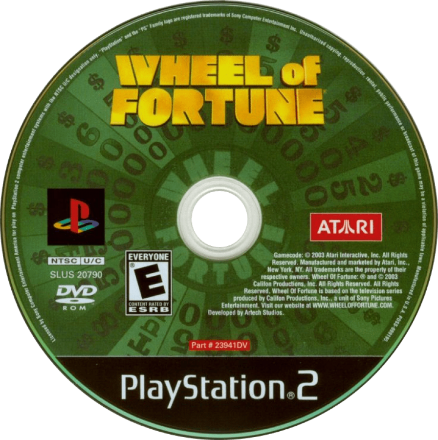 Wheel of Fortune disc art for Playstation 2 (PS2) video game