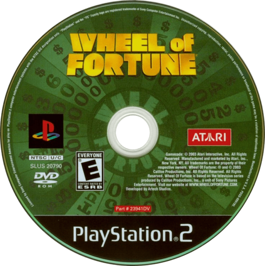 Wheel of Fortune disc art for Playstation 2 (PS2) video game