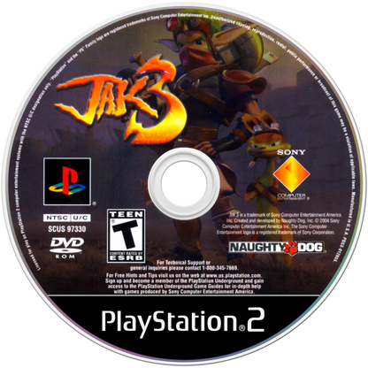 Jak 3 disc art for PlayStation 2 (PS2) video game
