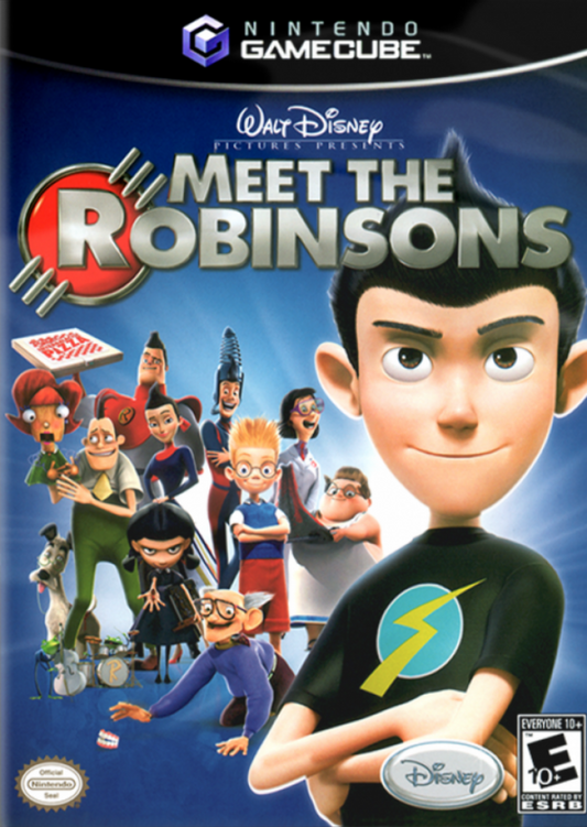 Meet the Robinsons GameCube game featuring family-friendly action adventure gameplay based on the Disney animated film front cover