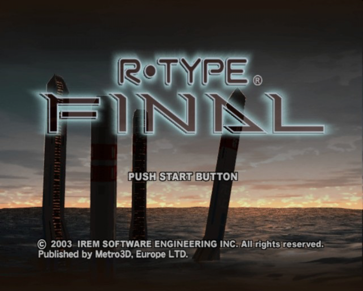 R-Type Final PlayStation 2 retro video game shoot em up title screen (2004)