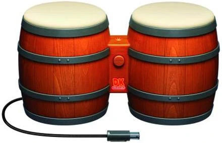 Donkey Kong Jungle Beat Nintendo GameCube DK Bongos Bundle missing original outer box side-scrolling 2.5D platformer action video game exclusive bongo drums controller peripheral unique rhythm-based platforming Nintendo EAD Tokyo developed bongos