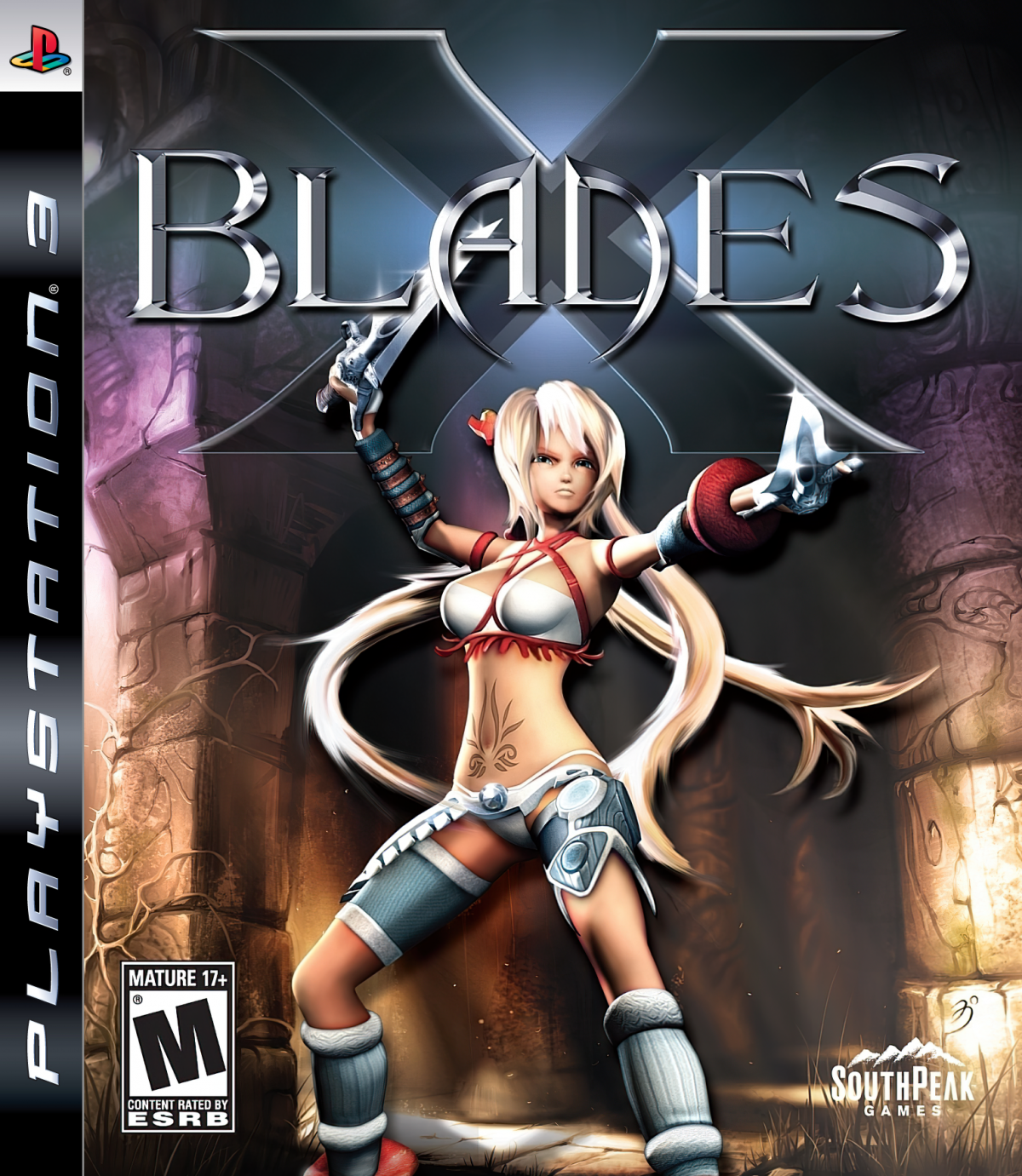 X-Blades for PlayStation 3 with anime-style hack-and-slash action theme front cover
