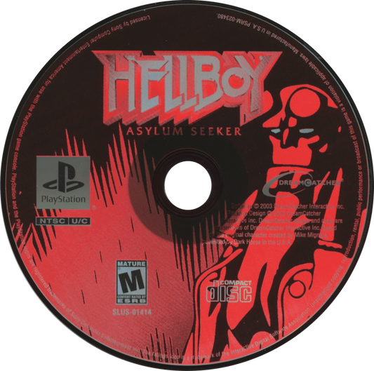 Hellboy: Asylum Seeker retro supernatural action adventure game for PlayStation 1 (PS1) disc