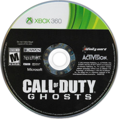 Call of Duty: Ghost disc art for XBox 360 (X360) video game 