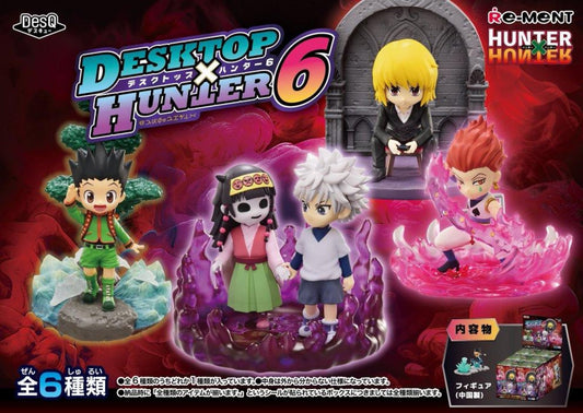 The Re‑ment HUNTER×HUNTER DesQ Desktop Hunter blind box line features miniature desktop accessories themed after the anime/manga characters. Each blind box contains one character figure, often designed as a functional desk item like a pen holder, smartphone stand, stamp stand, or memo tray, bringing both character charm and practical use to your workspace