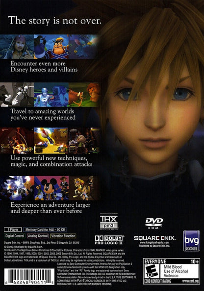 Kingdom Hearts II back cover art for PlayStation 2 (PS2) video game