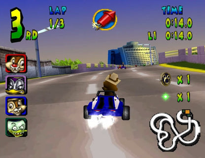 Walt Disney World Quest Magical Racing Tour PlayStation 1 kart racing game Disney parks attractions themed tracks multiplayer mode unlockable characters Disney Interactive gameplay