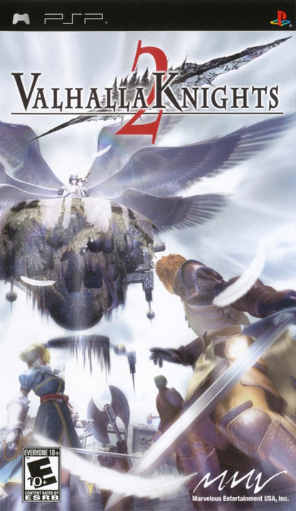 Valhalla Knights 2 PlayStation Portable PSP for role playing video game fans featuring fantasy world exploration real time combat character customization multiple playable classes dungeon crawling monster battles equipment upgrades immersive RPG adventure collectible gaming appeal front cover art