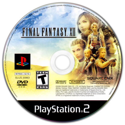 Final Fantasy XII disc for PlayStation 2 (PS2) fantasy role-playing adventure video game