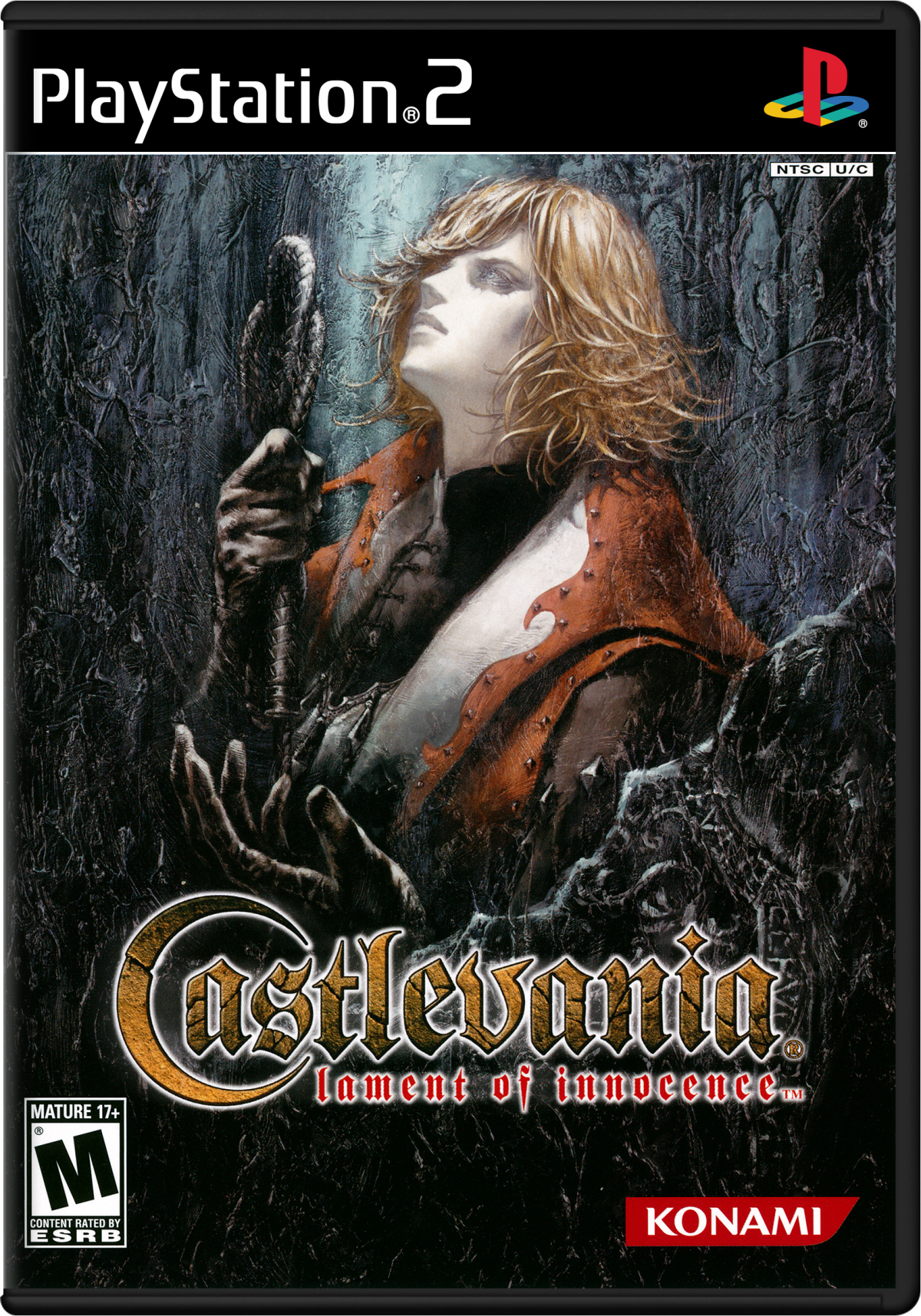 Castlevania: Lament of Innocence for PlayStation 2 with gothic action-adventure and vampire-hunting theme cover art