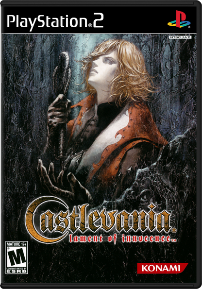 Castlevania: Lament of Innocence for PlayStation 2 with gothic action-adventure and vampire-hunting theme cover art