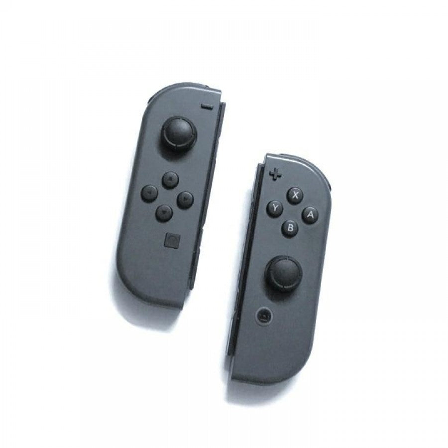 Joy-Con Gray Official Loose controller featuring wireless motion controls, HD rumble, and Nintendo Switch compatibility promotional diagonal form