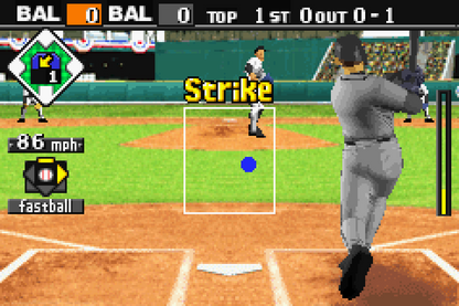 All-Star Baseball 2004 Game Boy Advance GBA video game, baseball sports simulation, season and multiplayer modes, handheld console title gameplay 