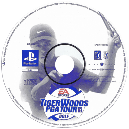 Tiger Woods PGA Tour Golf disc art for PlayStation 1 (PS1) video game