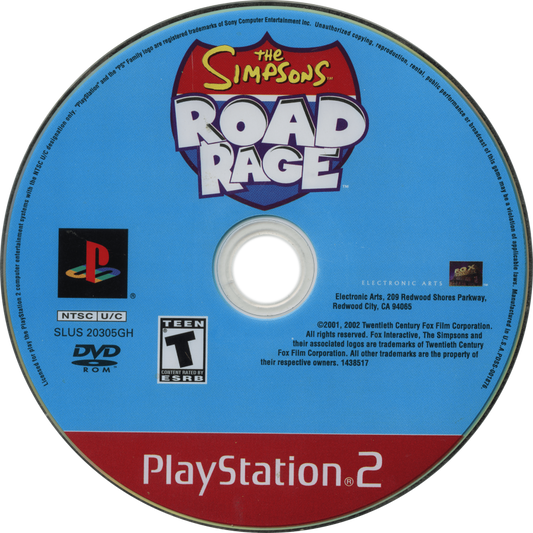 The Simpsons: Road Rage [Greatest Hits] – PlayStation 2 (PS2) video game disc, arcade driving action.