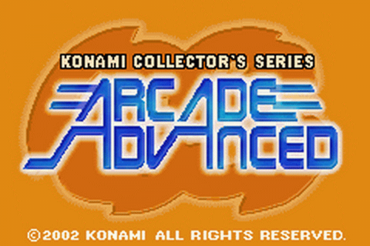 Konami Collector's Series Arcade Advanced start menu for Game Boy Advance (GBA) video game