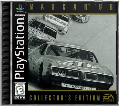 NASCAR 98 Collector’s Edition for PlayStation 1, cover image for a stock car racing game with NASCAR competition, licensed drivers, fast-paced arcade racing, and motorsports gameplay
