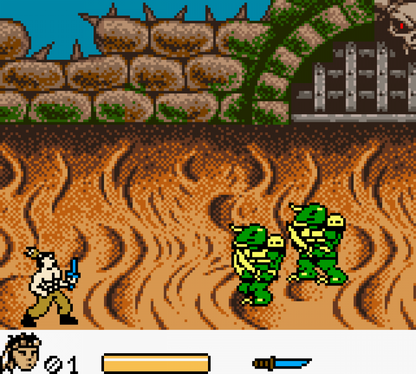 Turok 3: Shadow of Oblivion Nintendo Game Boy Color GBC for action platformer retro video game fans featuring dinosaur battles sci fi adventure side scrolling gameplay powerful weapons challenging enemies intense combat classic handheld gaming collectible gaming appeal gameplay