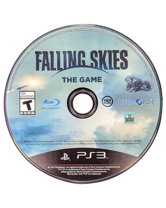 Falling Skies: The Game disc art for PlayStation 3 PS3 video game, strategy action, sci-fi alien invasion, TV series tie-in, console title
