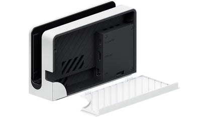 Official Nintendo Switch OLED Model dock accessory in White color TV connection HDMI USB ports charging dock standalone replacement original Nintendo accessory open ports