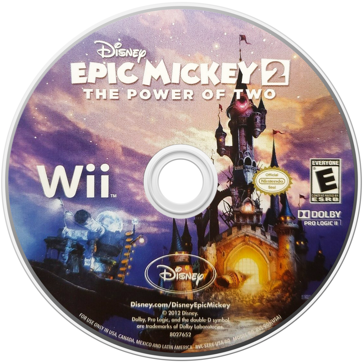 Disney Epic Mickey 2: The Power of Two disc for Nintendo Wii (Wii) video game