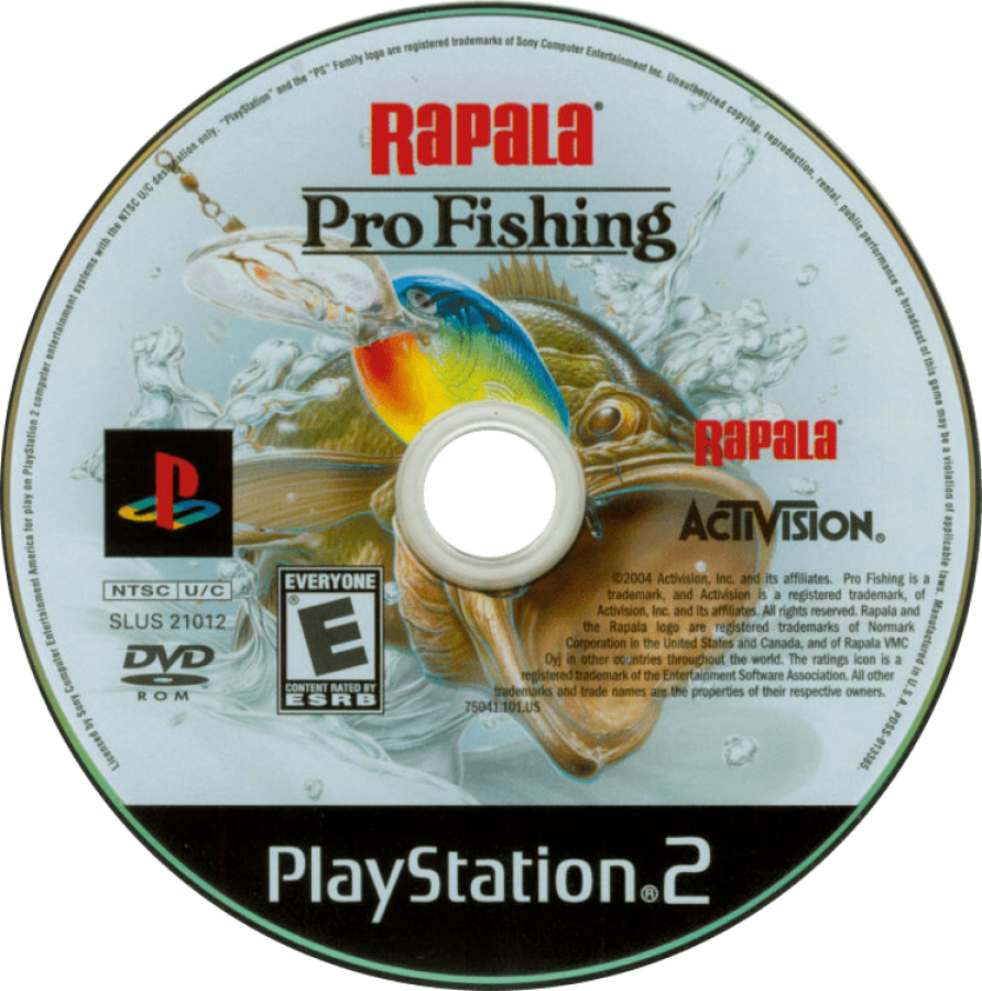 Rapala Pro Fishing – PlayStation 2 (PS2) video game disc, fishing sports simulation game.