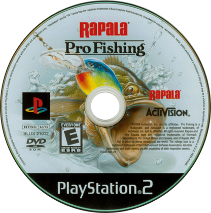 Rapala Pro Fishing – PlayStation 2 (PS2) video game disc, fishing sports simulation game.