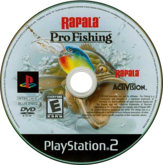 Rapala Pro Fishing – PlayStation 2 (PS2) video game disc, fishing sports simulation game.