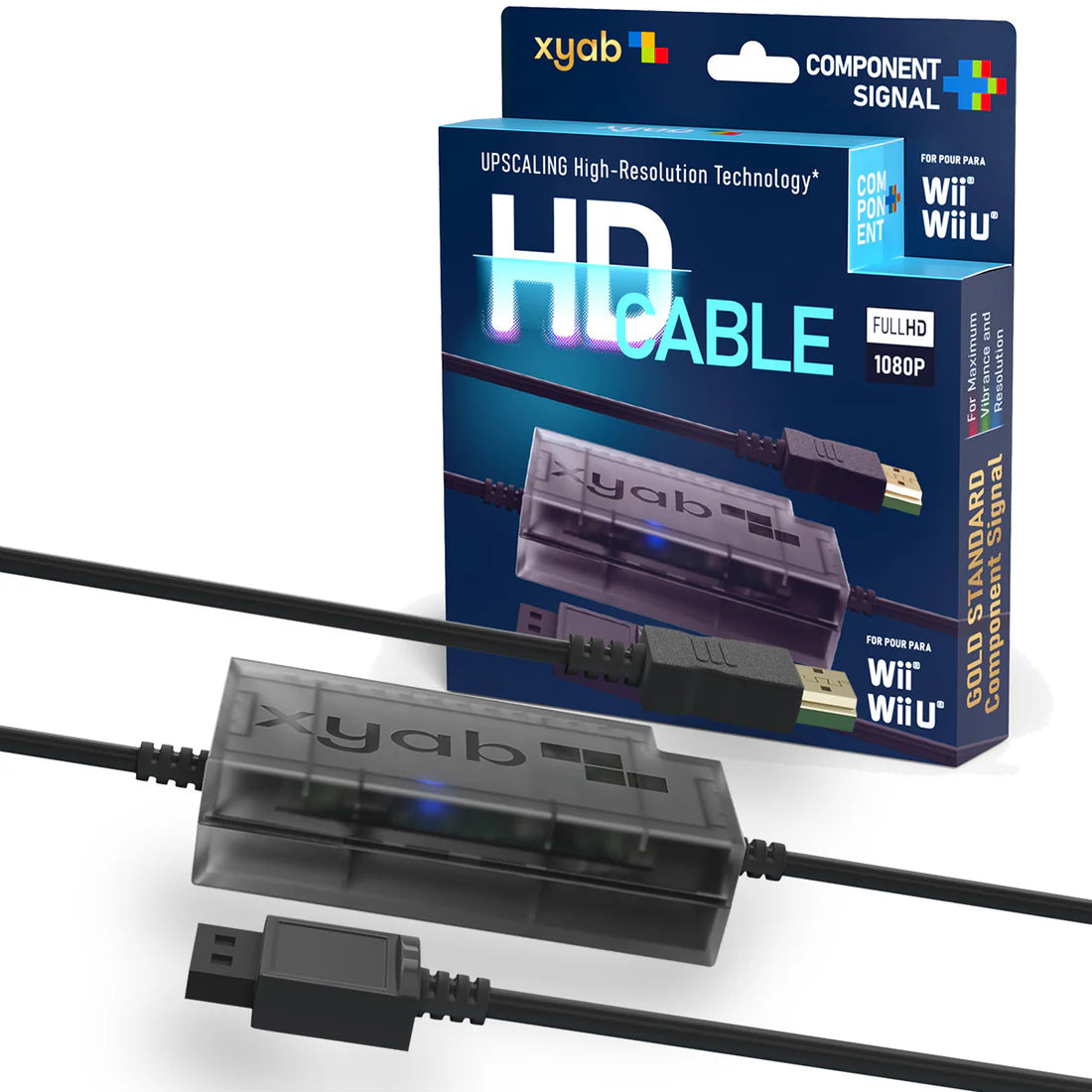 Component+ HD Link Cable for Wii and Wii U high definition video cable featuring plug and play HDMI upscaling component signal support crisp 1080p output and enhanced retro Nintendo console display quality
