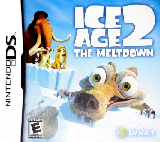 Ice Age 2 The Meltdown Nintendo DS video game, action platformer, movie tie-in adventure, family-friendly handheld console title front cover