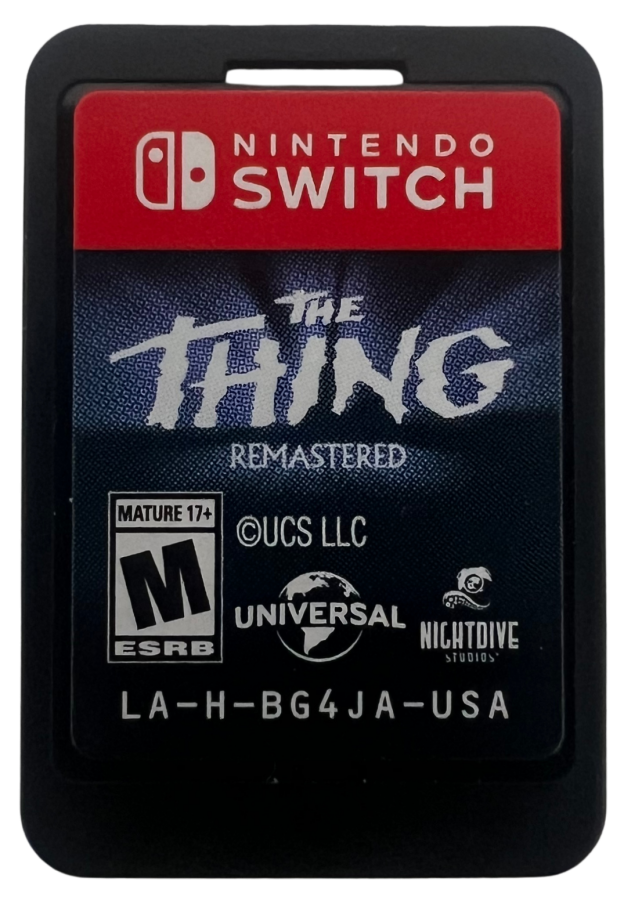 The Thing Remastered Nintendo Switch video game The Thing survival horror sci fi action psychological horror monster combat cinematic gameplay console title Nintendo Switch release cartridge
