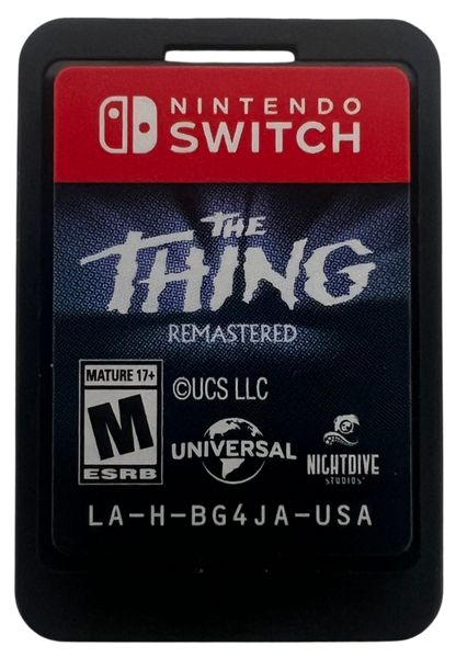 The Thing Remastered Nintendo Switch video game The Thing survival horror sci fi action psychological horror monster combat cinematic gameplay console title Nintendo Switch release cartridge