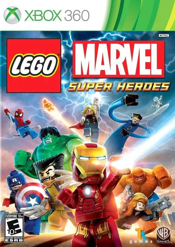 LEGO Marvel Super Heroes cover art for Xbox 360 (X360) action-adventure superhero video game