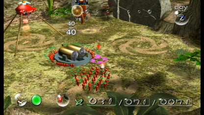 Pikmin Player’s Choice edition for Nintendo GameCube real time strategy adventure game featuring Captain Olimar puzzle solving time management colorful alien creatures gameplay