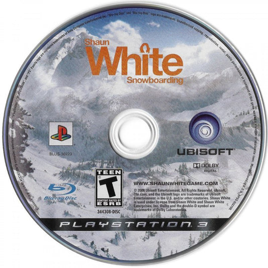 Shaun White Snowboarding PlayStation 3 PS3 video game, extreme sports, snowboarding action, open-mountain gameplay, Ubisoft title disc