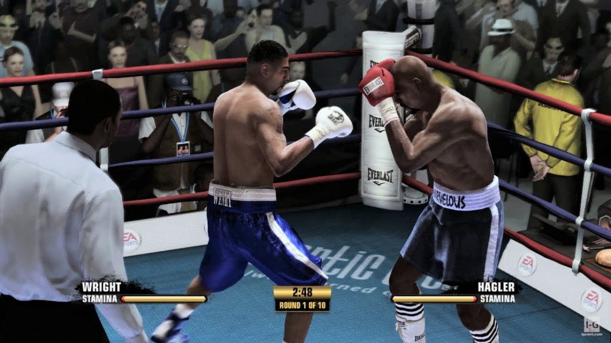 Fight Night Champion PlayStation 3 boxing sports video game featuring cinematic story-driven Champion Mode authentic physics-based gameplay and deep online multiplayer career gameplay screenshot