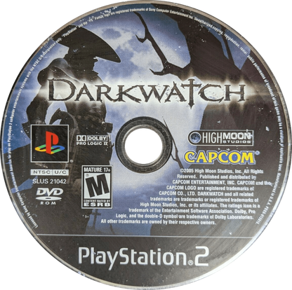 Darkwatch PlayStation 2 PS2 video game, first-person shooter, supernatural western action, story-driven gameplay, classic console title disc