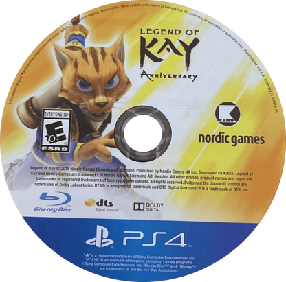 Legend of Kay Anniversary PlayStation 4 (PS4) action platformer video game disc