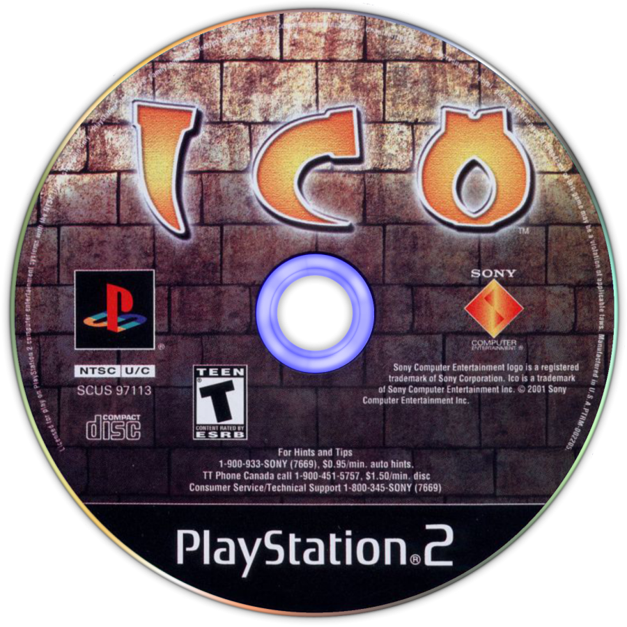 Ico disc art for Playstation 2 (PS2) video game