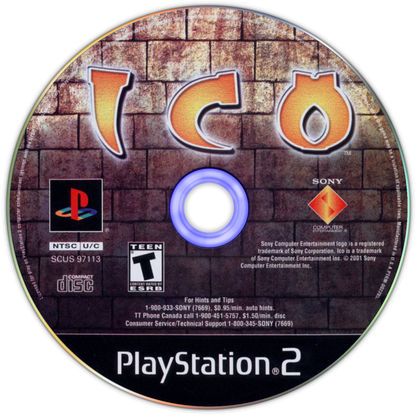 Ico disc art for Playstation 2 (PS2) video game