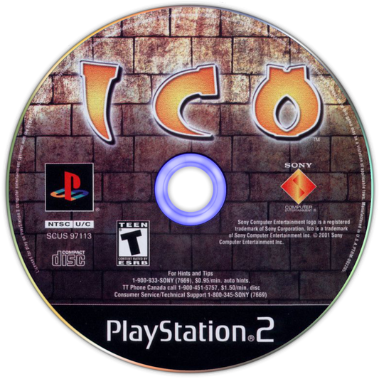 Ico disc art for Playstation 2 (PS2) video game