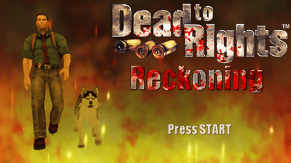 Dead to Rights: Reckoning – PlayStation Portable (PSP) start screen for third-person action shooter video game